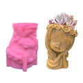 E-0009 Sleepy Wreath Girl Flowerpot Silicone Mold Originality Pen Container Succulent Plant Small Potted Gypsum Cement Glue