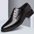 Large Size Low Top Men's Wedding Shoes Groom's Shoes Men's Height Raised Formal Business HollowOut Genuine Leather Shoes Cowhide