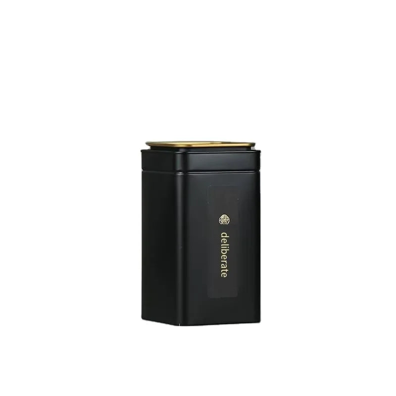 Customized Black Plating Rectangular Metal Tin Can Big Volume Custom Printed Packaging Beverages Tea Cookies Tinplate Material
