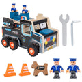 Montessori Children's Police Car Nut Screw Disassemble Blocks Game Educational Pretend Playing Gift Toys for Kids