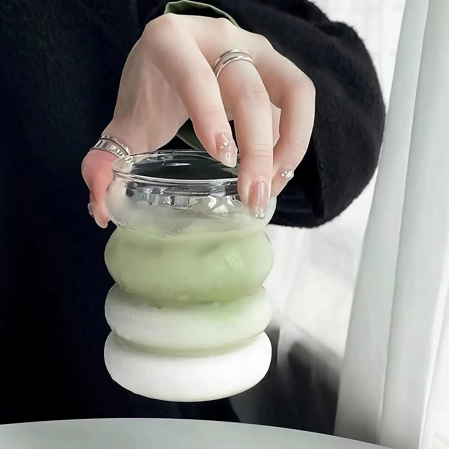 Wholesale Glass Coffee Cup Custom Package Cups Fashion Drinking Matcha Glass Cup