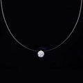 AA00231 Simple Jewelry Thin Mermaid Tears Necklaces Clear Zircon Pendant Transparent Invisible Fishing Line Necklaces for Women