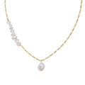Vermeil Gold Jewelry Dainty 925 Sterling Silver Hand Made Freshwater Pearl Necklace for Women