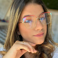 Manufacturers FrameCat Eye Pink Eyewear Women Spectacles Frame Wholesale Metal Eyeglasses Female 2025