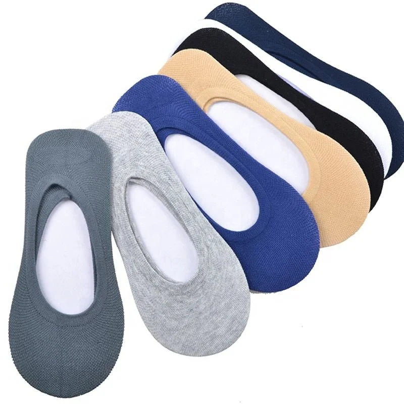 Men's Cotton Casual Breathable Loafer Socks Bulk Wholesale Non-Slip and Invisible for Summer