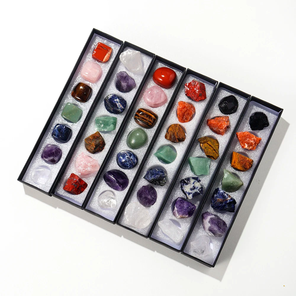 Wholesale Tumble Stones Set Raw Stone Crystals Healing Stones Crystal Chakra Set