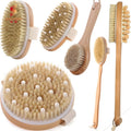 Wooden Body Brushes Dry Exfoliating Bristle Back Scrubber Cleaning Massage Shower Body Bath Brushes
