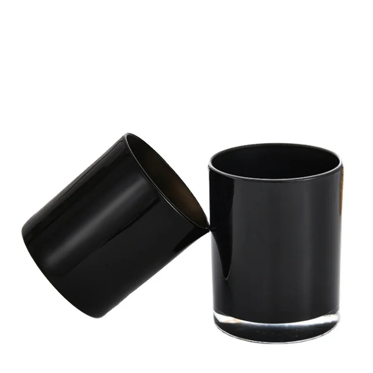 10oz Black Frosted Glass Matte Luxury Eco-Friendly Heat Resistant Empty Candle Jars with Lid and Boxes for Christmas