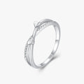 Ailmay Top Quality Real 925 Sterling Silver Staggered Line Heart Rings for Women Simple Design Fine Jewelry
