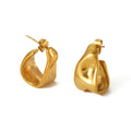 Fashion Waterproof Hypoallergenic Jewelry 18K Gold Plated Stainless Steel Irregular CC Stud Earrings for Women YF3235