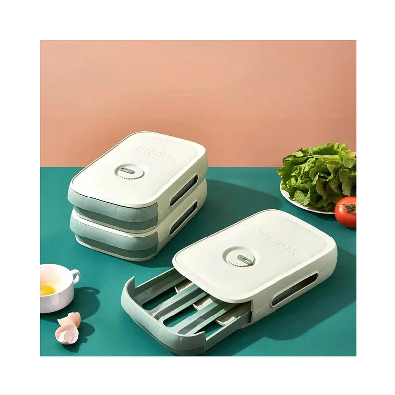 Refrigerator Drawer Type Square Plastic Egg Storage Box with Injection-Molded Fresh Keeper Design Multifunction Food Container