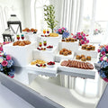 White Acrylic Buffet Food Display Stand for Wedding Party Catering Dessert Table Stands Acrylic Risers for Food Display