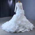 Jancember Rsm231014 Elegant High Neck Ruffles Sashes Mermaid Lace up Wedding Dress