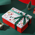 Luxurious Merry Christmas New Year Gift Boxes Wholesale Folding Xmas Rigid Packaging Set UV Paper Material Gold Foil Printing