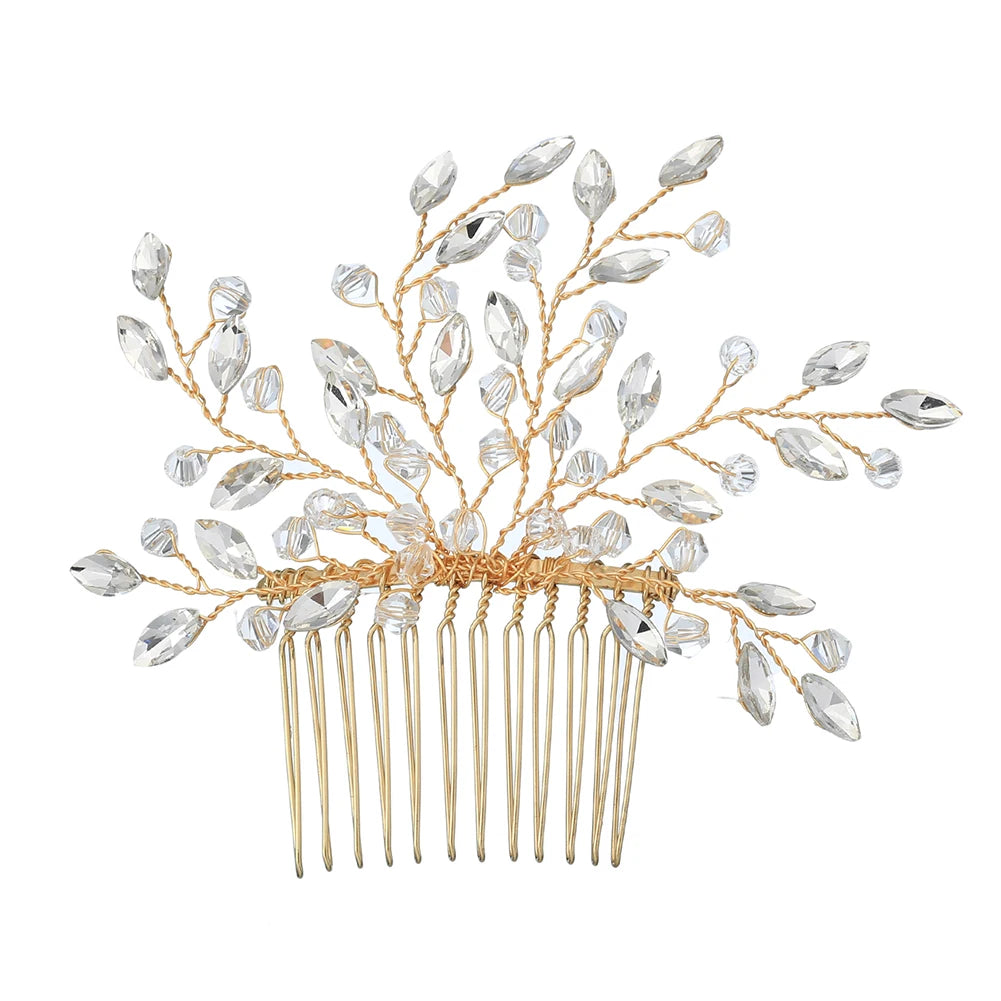 Crystal Hair Jewelry Wedding Party Women Hair Combs Clips Hair Clips Bride Accessories