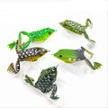 A Set of Five 5.5cm 15g Soft Frog Lure Top Water Simulation Frog with Double Hook Crank Wobbler for Fly Fishing Soft Tube Bait