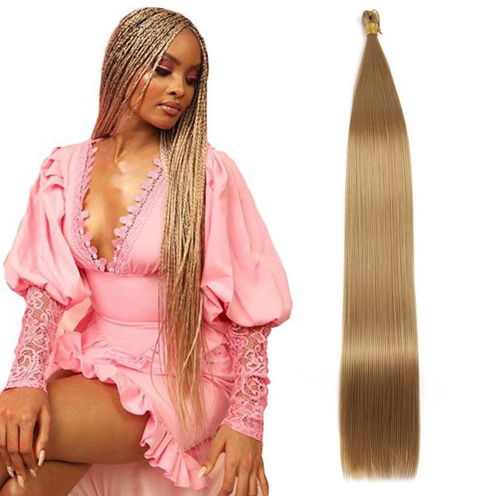 28 Inch 150g  Synthetic Straight Bundles Hair Straight Bone Straight Braids    Bone Straight Braiding Hair Extension