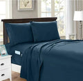 4 Piece Sheet Set Luxury Soft Egyptian Quality Wrinkle and Fade Resistant with Side Storage Pock
