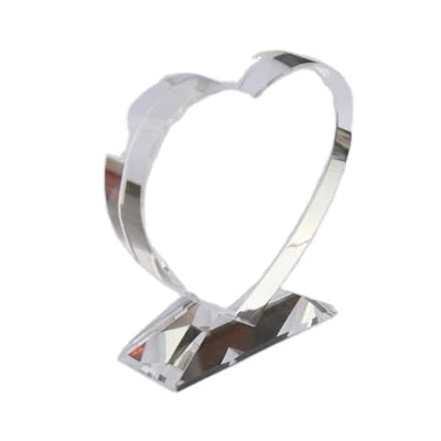 Hot Selling Eco-Friendly Blank Hexagon Shape Crystal Glass Cube with Love Theme for Photo Engraving