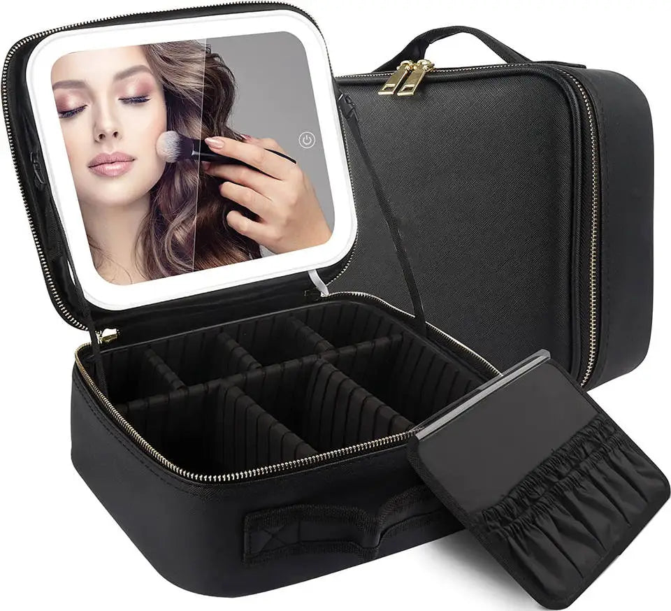 Portable  Bestseller Makeup Bag with Led Light and Mirror Waterproof Makeup Travel Bag Makeup Bag with Led