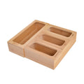 Drawer Ziplock Bag Storage Box Bamboo Kitchen Drawer Organizer Wooden Food Storage Bag Organizer