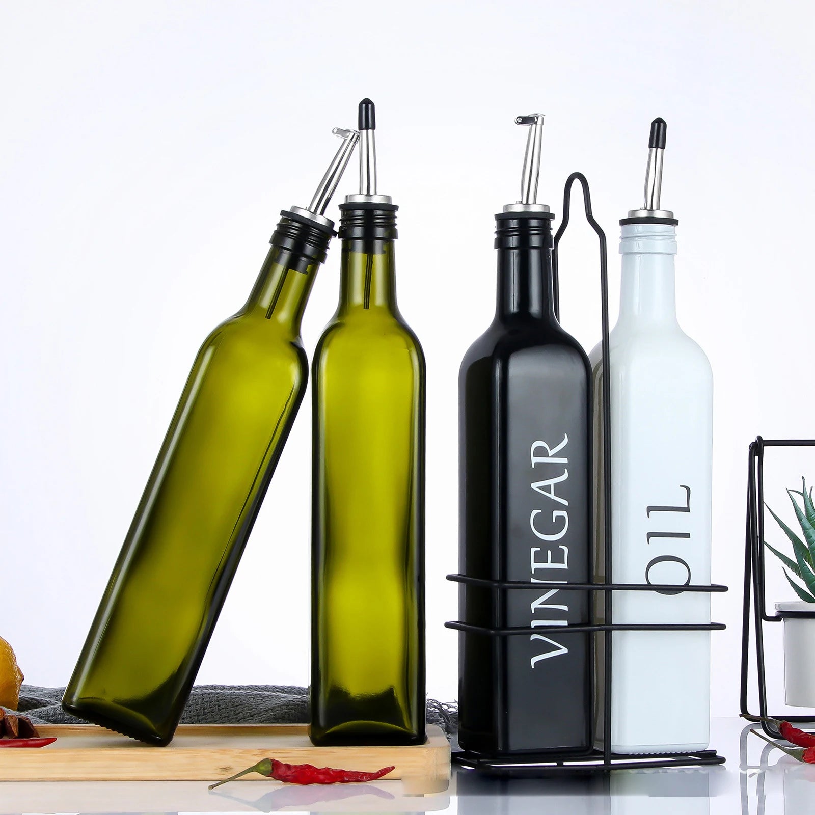 Wholesale Custom Design Matte Black Square Olive Oil Bottle for Cooking With Screw Cap Botellas De Aceite De Oliva 500ml