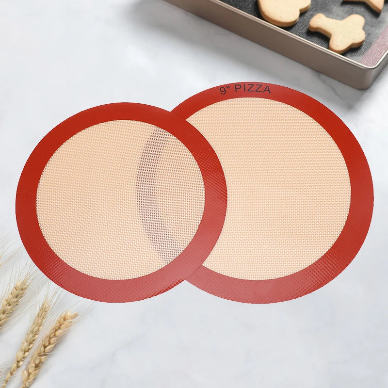 Reusable 8 Inch 9 Inch Round Silicone Baking Mat Non-Stick Pastry Dough Rolling & Pizza Baking Mat Baking & Pastry Tools