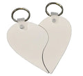 RubySub Wood Sublimation MDF Heart Keychain Couple Key Pendant Sublimation Blanks DIY Valentine's Gift