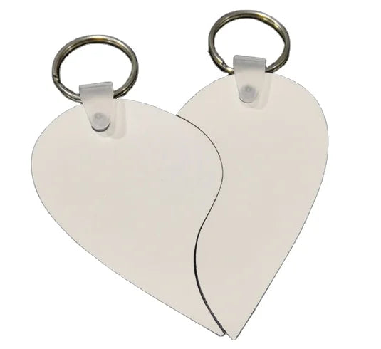 RubySub Wood Sublimation MDF Heart Keychain Couple Key Pendant Sublimation Blanks DIY Valentine's Gift