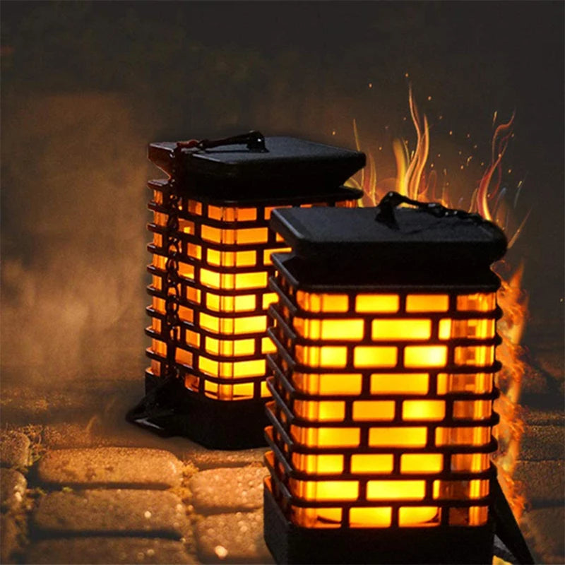 Outdoor Hanging Solar Torch Lighting for GardenWaterproof Solar Flames Lamp with Flickering Flame Effect Light
