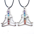 Hot Selling Seven Chakra Yoga Pendant Necklace Energy Healing Alloy Natural Stone Plated Silver Chain Includes Bag Packaging