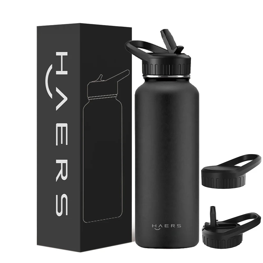 BPA Free Double Wall Insulated Wide Mouth Sports Stainless Steel Water Bottle 12-24 Hours Thermal Insulation Eco-Friendly Travel