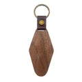 Customization Wooden Key Chain Ring Blanks Keychain with Leather