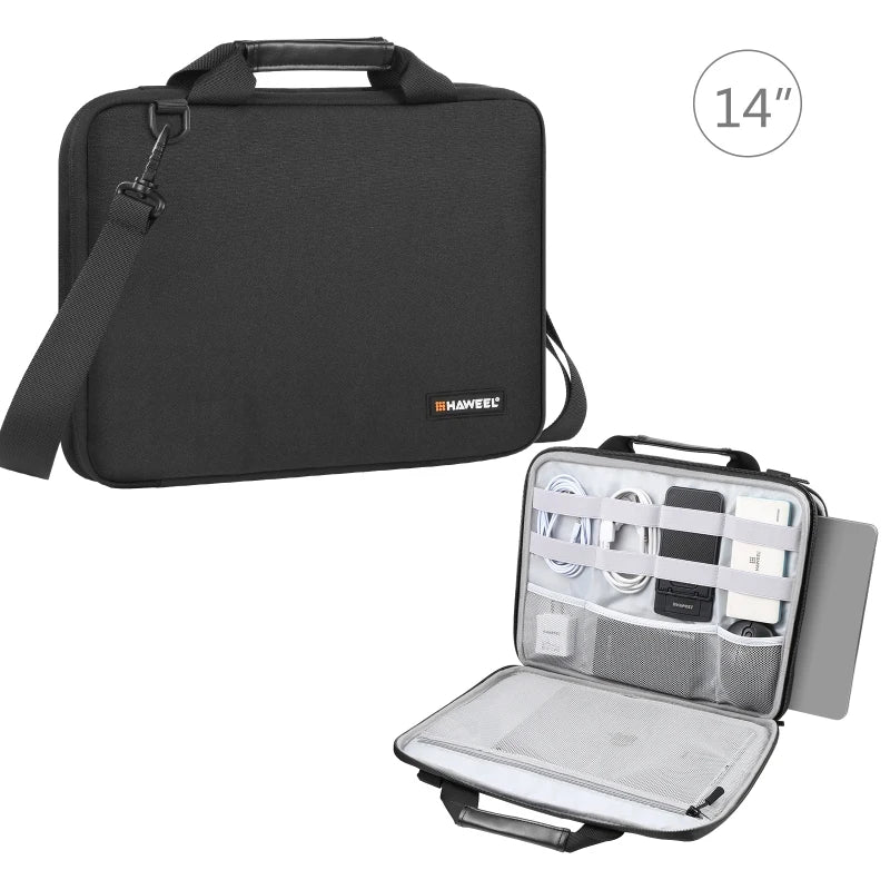 Factory Direct Sale 14 Inch Laptop Storage Bag Shoulder Bag HAWEEL Briefcase Crossbody Laptop Case