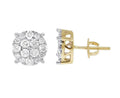 Hip Hop 14K Real Gold Plated Iced Out Micro Pave Cubic Zirconia Screw Back Post Stud Earrings Jewelry for Men Women