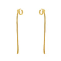 Latest 18K Gold Plated Brass Jewelry Round Knotted Snake Chain Long Tassel Hoop Earrings for Woman Accessories Earrings E241649
