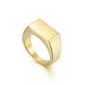 Fashion Trendy Punk Mens Signet Ring Stainless Steel Rectangle bar Gold Silver Black 3 Colors