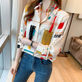 Trendy Printed Shirt Woman 2023 Spring New Loose European Style Long Sleeves Chiffon Blouses Shirts Tops for Autumn