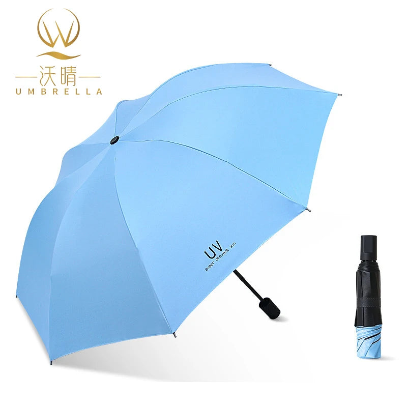 Custom 3-Fold Manual Portable Umbrella Modern Classic Design Logo Printing for Adults Outdoor Rain Sun 190T Nylon Travel