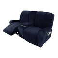 New Design Luxury Stretchable Breathable Smoothly 2 Seater 8 Pieces Velvet Slipcovers  Recliner Covers With Glasses Holders