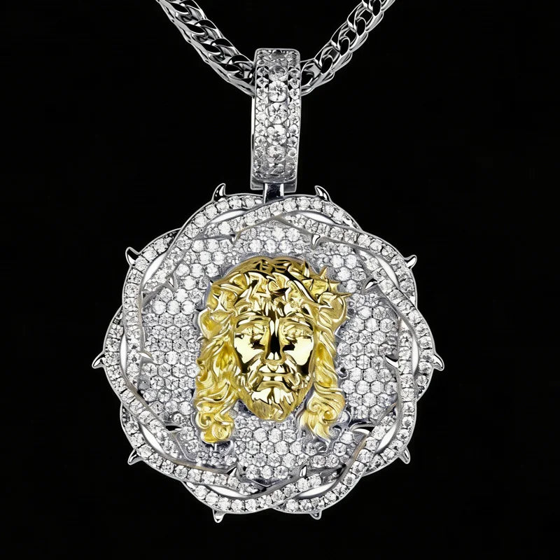 Men's Luxury Religious Jewelry Bling Hip Hop Iced Out Jesus Piece Pendant for Rapper