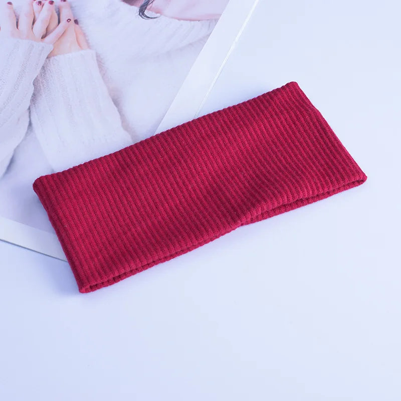 9CM Elastic Ladies Suit Combination Bangs Wide Side Yoga Elastic Hairbands Sports Knot Headbands for Women