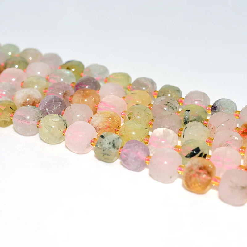 Factory Wholesale Price 100% Natural 8*8mm Faceted Super Seven Loose Gemstone Beads