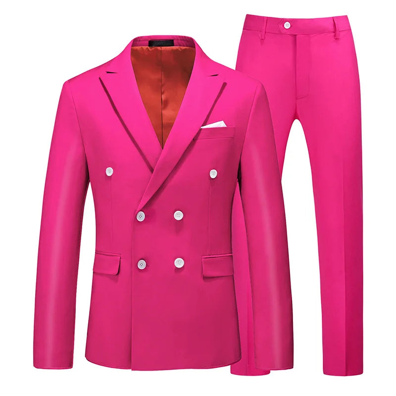 Wedding Men Suit 2020 Casual Business Meeting Slim Fit Blazers Terno Costume Homme pink Suit Men