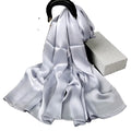 Plain Silk Rectangular Scarf Solid Color Long Silk Scarf for Women