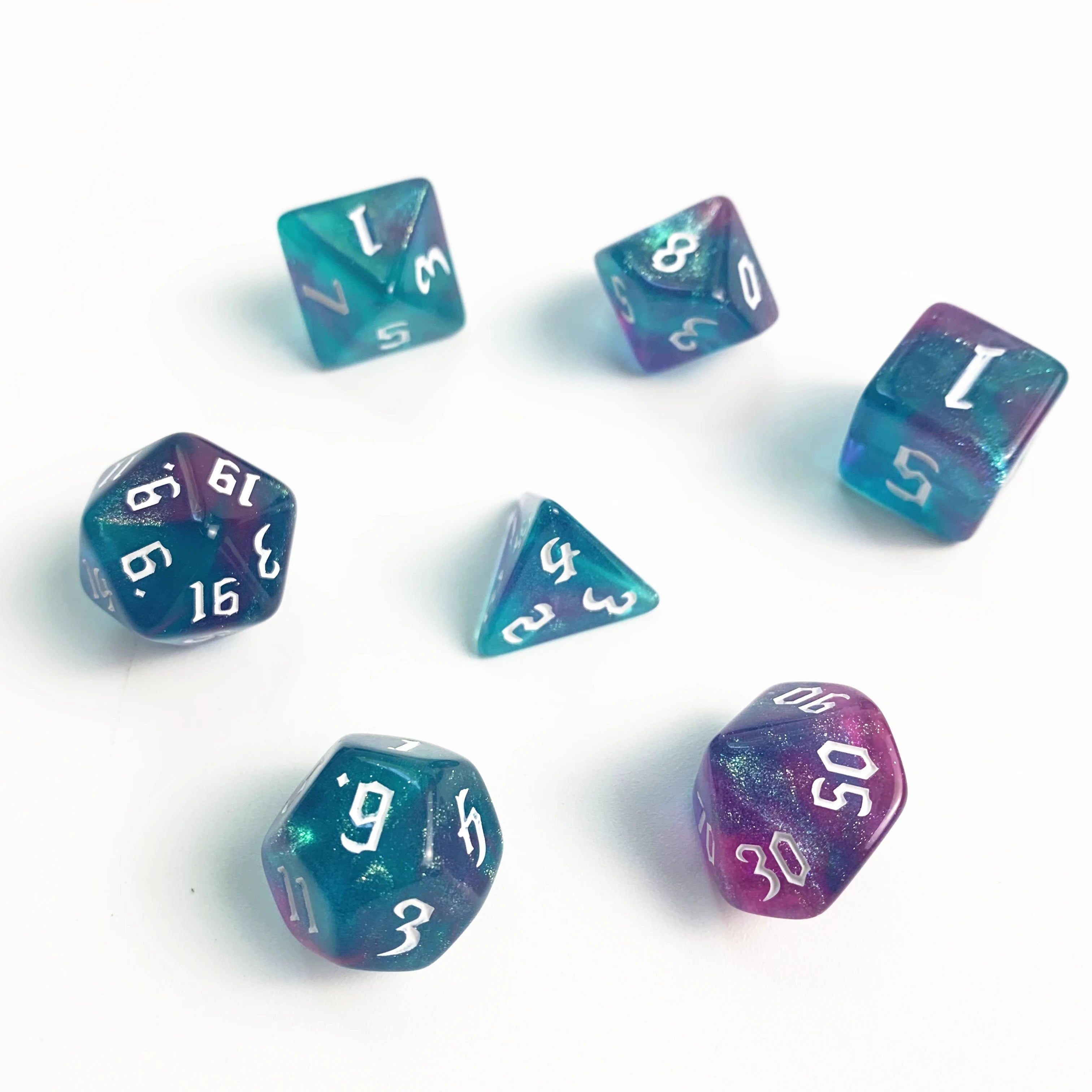 Colorful Pearl Double Colors New Font DND PRTG Dungeons and Dragons  PMMA Custom Polyhedral Multi Colors Plastic Dice