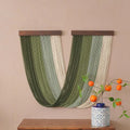 Large Macrame Wall Hanging Tapestry with Wooden Stick Hand-Woven Bohemia Tassel Curtain Tapestry Wedding Background Boho Decor