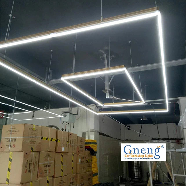 Hot Sale High Effective 2 Square Ceiling Working Garage Lights Seamless Connection Car Washing Detailing Light