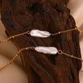 Baroque Pearl Necklace 18k Gold Plated Stainless Steel Pendant Necklace Tarnish Free Jewelry