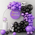 116pcs Purple Black Balloon Garland Arch Kits for Wedding Backdrop Decoration Theme Birthday Balloon Photo Prop Celebration